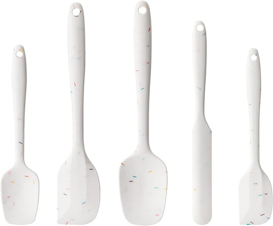 Silicone Spatula Set,5 Piece Food Grade Rubber Spatulas,Candy Color | Spatulas Silicone Heat Resistant for Baking,Cooking,and Mixing High Heat Resistant Non Stick Dishwasher Safe BPA-Free by Hoewina