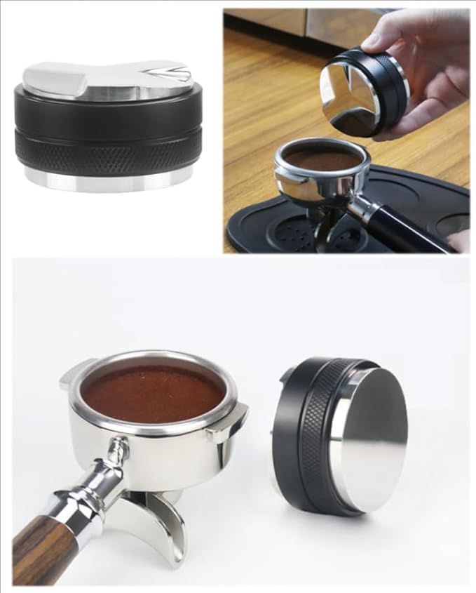 Coffee Dispenser and Tamping Machine, Dual Head Coffee Scaler for, Depth Adjustable, Professional Espresso Manual Tamping Machine (53mm)