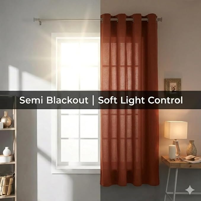 Urban Villa Cotton Grommet Curtains 52x96 (2 Panels) Orange - Image 6