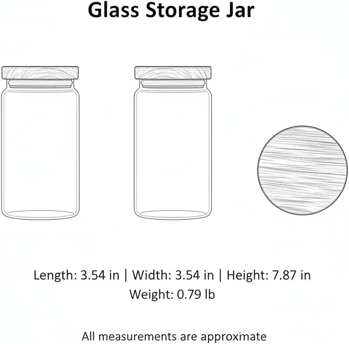 Clear Glass Storage Jar with Natural Acacia Wood Lid for Pantry Organization - Image 7