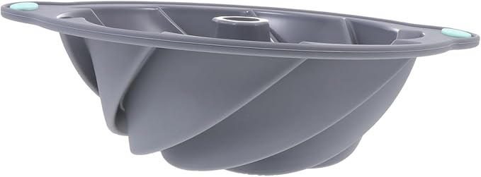 SECFOU Light Grey Silicone Spiral Cake Mold Non-stick Savarin Baking Tool Diy Baking Tray for Oven Use Easy Clean Safe for Long-term Use by SECFOU