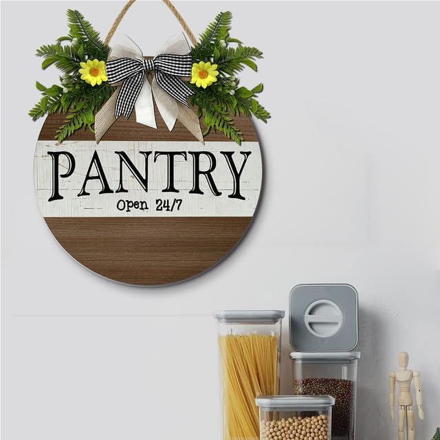 Pantry Wood Sign Decor, Home Pantry Room Door Wall Decor for Kitchen Farmhouse Restaurant Decoration for Holiday Home Shop Farmhouse Window 11" - Image 2