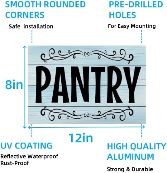 Vintage Pantry Wall Sign – Metal Tin Kitchen and Home Décor, Farmhouse Rustic Style for Bar, Café or Room Door, 12 x 8 Inches - Image 6
