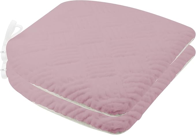 Plush Chair Cushion, Oval Chair Cushion Pad,Ultra Soft Nonslip Seat Pad,Comfortable Chair Cushion Cover,2PCS Memory Foam Chair Seat Cushion for Home Office Kitchen Dining Chairs Orchid by MetalTools