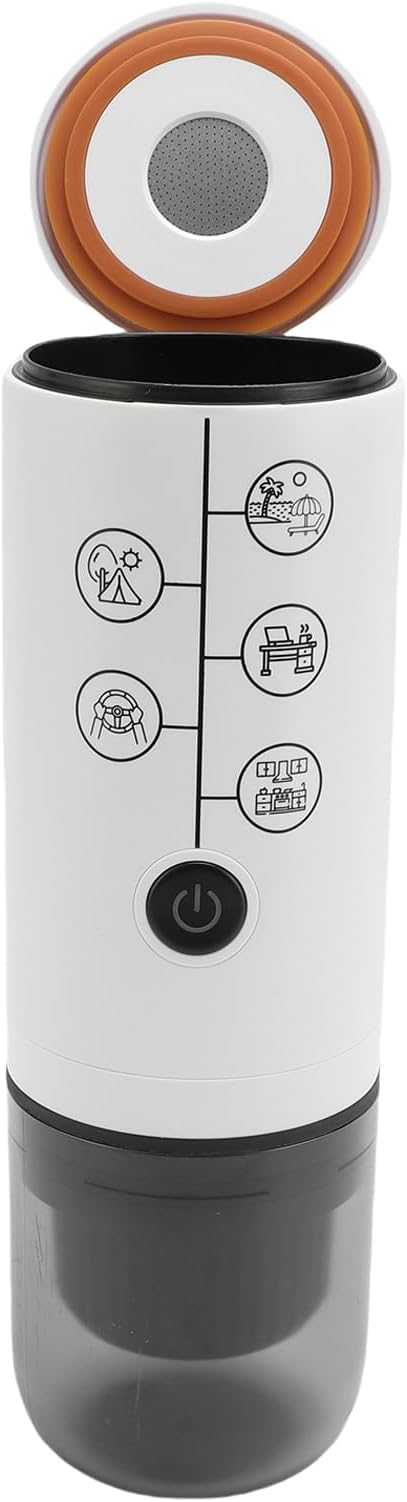 Zunate Portable Coffee Machine, Cordless 17 Bar Automatic Coffee Maker with 2600mAh Battery for Car Travel and Outdoor Capsule or Powder Brewing - Image 5