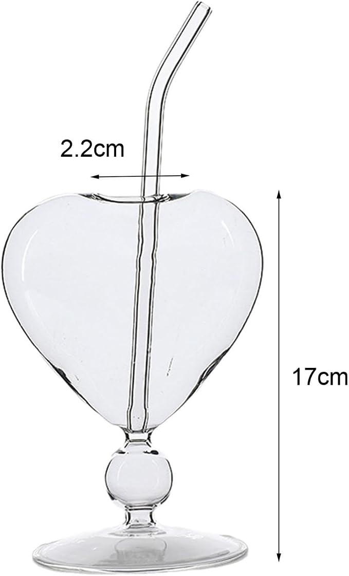 Heart Shaped Cocktail Glass Drink Mug Wine Glass Cup Tumbler Handmade Glassware Thickened Glass Heat Resistant Dishwasher Safe Suitable for Home bar - Image 3