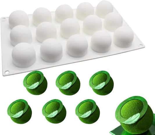 Silicone Mold Baking Pan Non-Stick Baking Pastry Chocolate Cake Dessert DIY Decoration Tools (Ball M_11.8x6.8x0.16 inch)