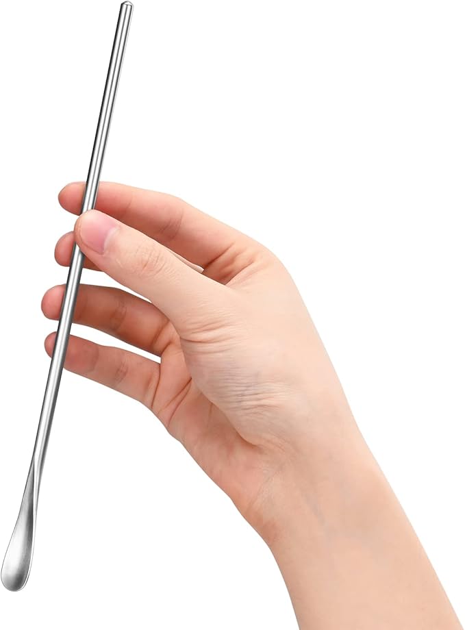 8-Pack 8.5" / 21.8cm Stainless Steel Long Handle Stirring & Mixing Spoon – Reusable Bar Tool for Coffee, Tea, Iced Drinks & Cocktails