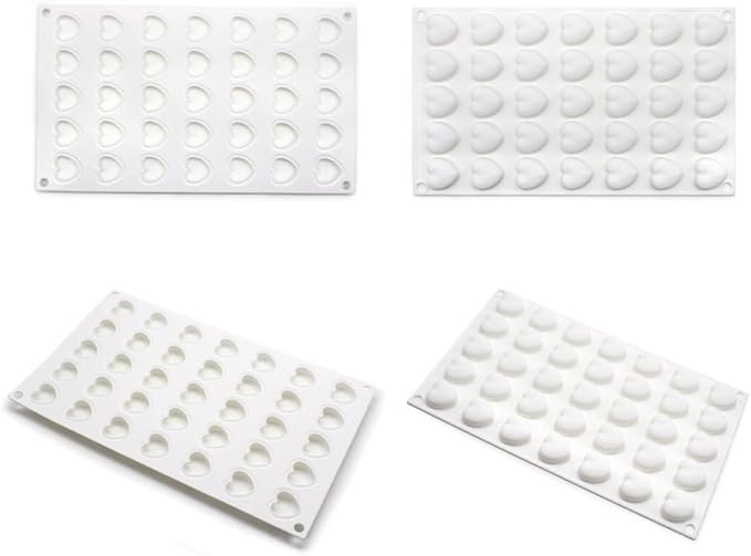 Mini 35 holes Heart Shape Silicone Mold For Candy Chocolate Cake Mould Baking DIY Ice Tray Food Safe Kitchen Accessiories (Lover Heart B_11.76x6.88x0.56 inch) - Image 3