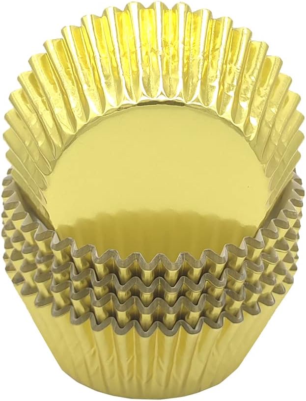 Standard Gold Foil Cupcake Liners Muffin Baking Cups for Party and More, 100-Count by Mombake