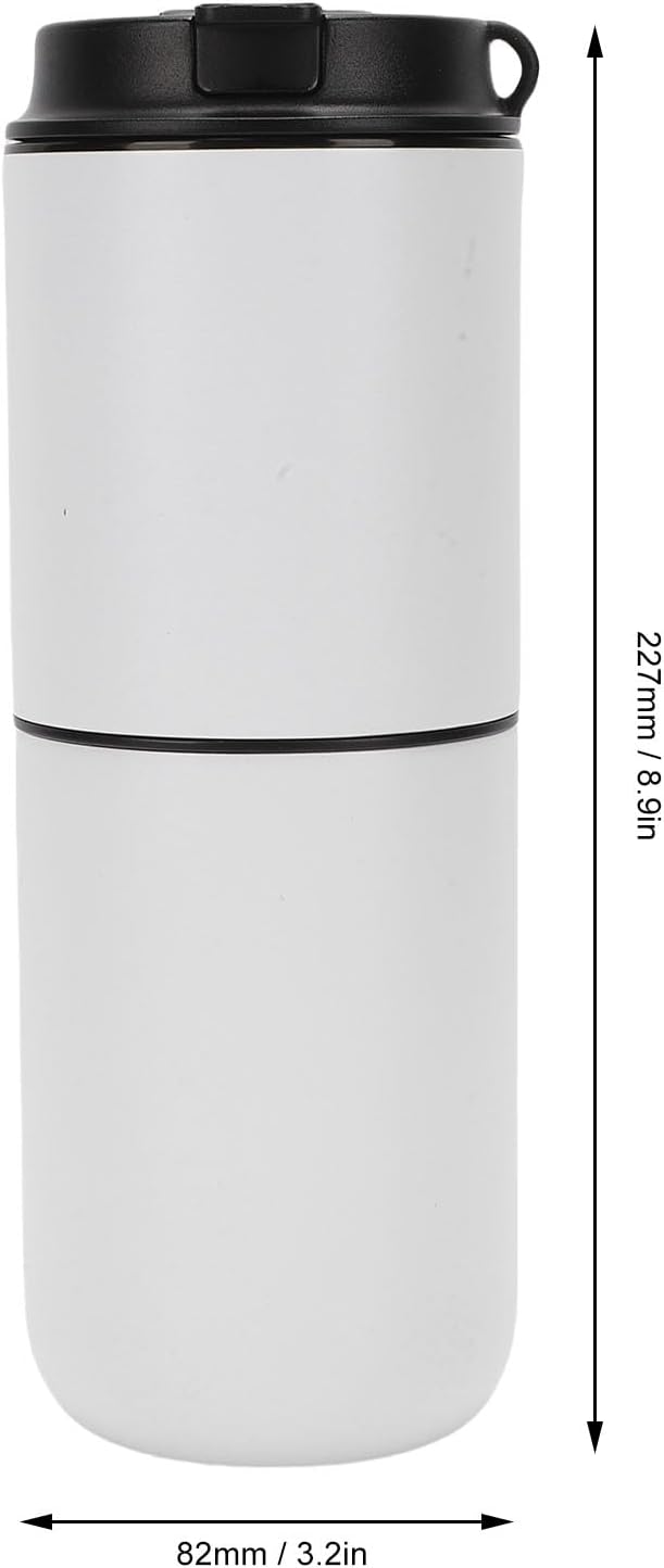 Keenso Electric Coffee Maker with Mill Portable Rechargeable 350ML Coffee Machine for Camping Office Travel (White) - Image 9