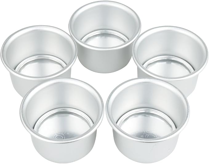 Aislor Round Cake Pan 5Pcs 2.4" Cake Baking Pans with Removable Bottom Silver 2 - Image 6