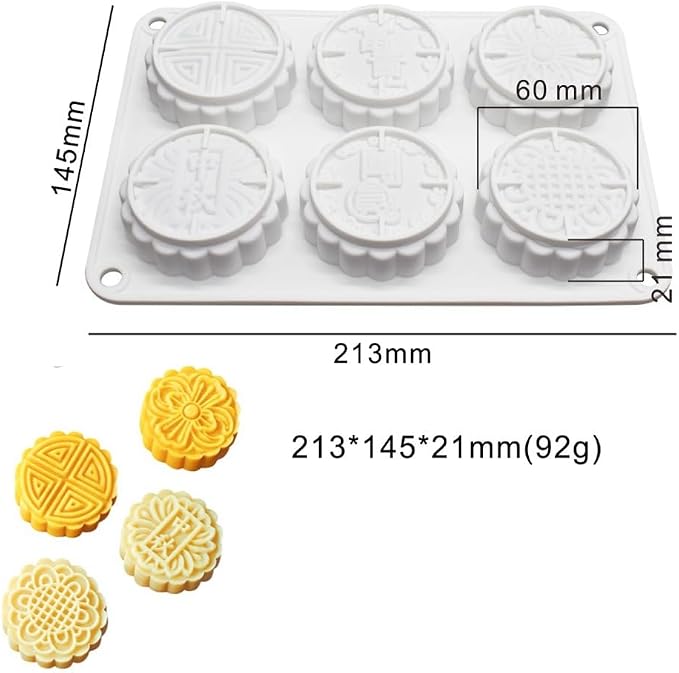 6 Flower Silicone Cake Mold Handmake DIY Bread Mould Silicone Moulds For Cake Mooncake Mold Cake Tools (Mooncake O_8.52 X5.8 X0.84 inch) - Image 8