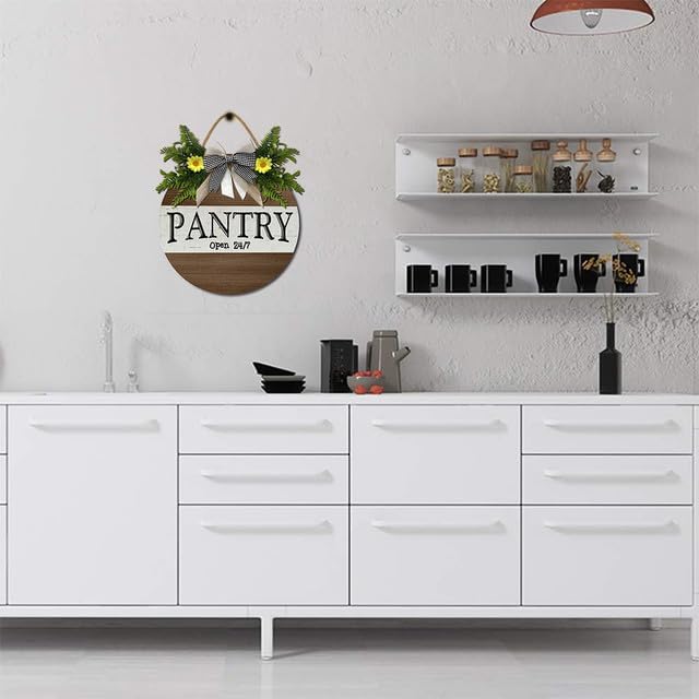 Pantry Wood Sign Decor, Home Pantry Room Door Wall Decor for Kitchen Farmhouse Restaurant Decoration for Holiday Home Shop Farmhouse Window 11" - Image 3