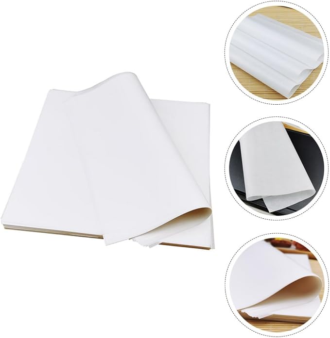 KOMBIUDA 500pcs Greaseproof Pizza Pads Non-stick Oil Absorbing Paper Sheets for Baking and Food Use, 8-inch Square White Parchment Paper for Pizza, Bread, and Snack Oil Resistance - Image 5