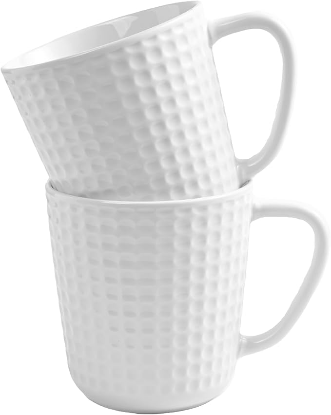 Large Coffee Mugs, 20 oz Ceramic Coffee Cups with Handle, 2PCS, White | Porcelain Big Coffee Mug for Office & Home, Latte Cocoa, Microwave & Dishwasher Safe, Lead-Free, Wedding & Housewarming Gift by Seworlan