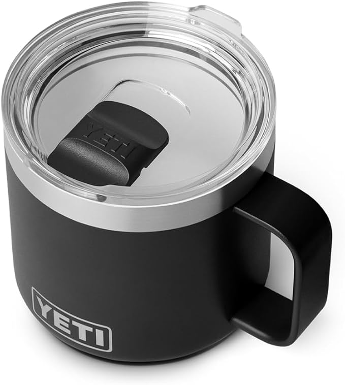 YETI Rambler 14 oz Ceramic Lined Stackable Mug, Vacuum Insulated, Stainless Steel with MagSlider Lid, Black by YETI