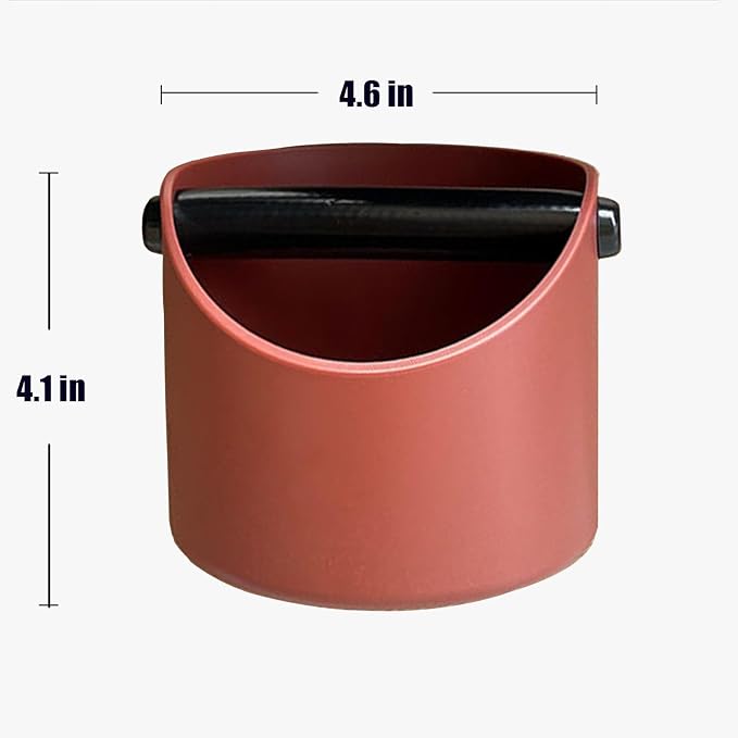 Coffee Knock Box, 4.6 in, Barista Style Espresso Grounds Knock Box, Removable Plastic Knock Rod, Non-Slip Base, Espresso Maker Accessory (Caramel) - Image 7