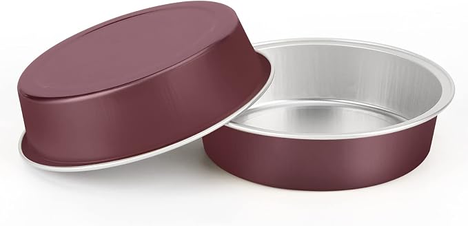 Beasea Disposable Mini Pie Tins With Lids, 4 Inch 50 Pack Disposable Mini Pie Pans, 8 Oz Aluminum Foil Coffee Brown Tart Pans Round Oven Baking Small Cake Tin for Cheesecake Fruit Tart Quiche - Image 6