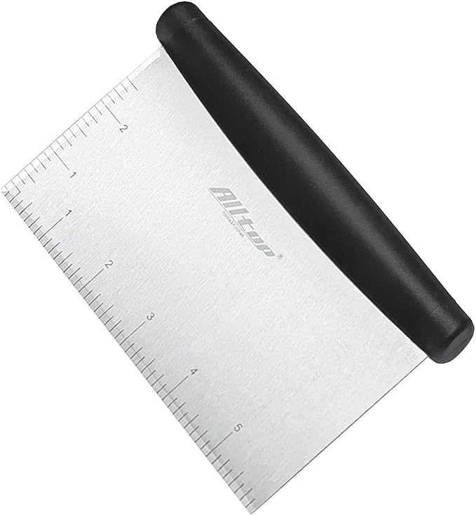 ALLTOP Bench Scraper & Chopper for Kitchen - Ideal Baking Essential Utensil,Stainless Steel Pastry/Dough/Food Cutter Tool for Cake Pizza Bread,Cooking - 1 Pack,Black - Image 8