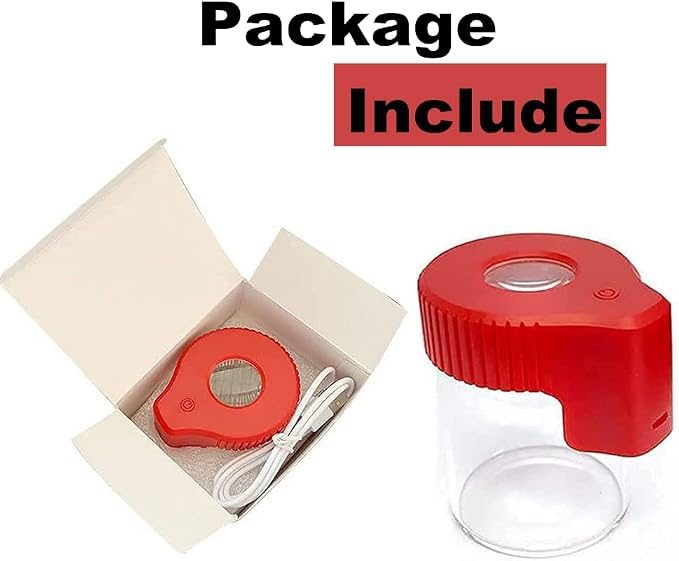 Led Transparent Glass Seal Storage Jar, Light-Up Magnifying Ornamental Glass Bottle（Red） - Image 4