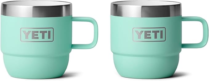 YETI Rambler 6 oz Stackable Mug, Stainless Steel, Vacuum Insulated Espresso/Coffee Mug, 2 Pack by YETI