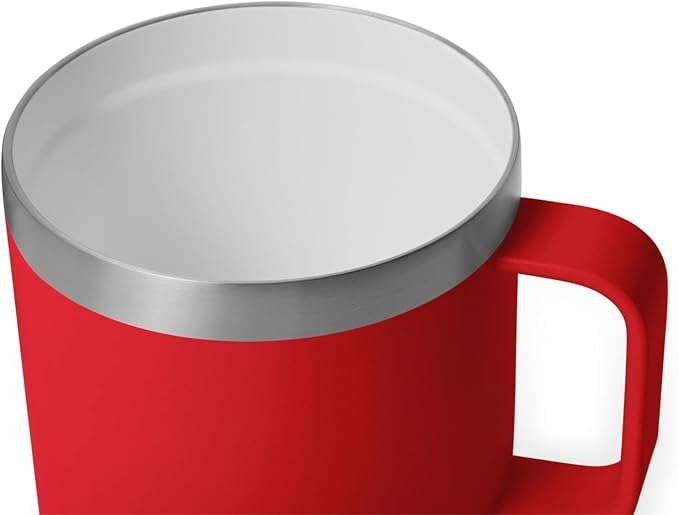 YETI Rambler 14 oz Ceramic Lined Stackable Mug, Vacuum Insulated, Stainless Steel with MagSlider Lid, Rescue Red - Image 5