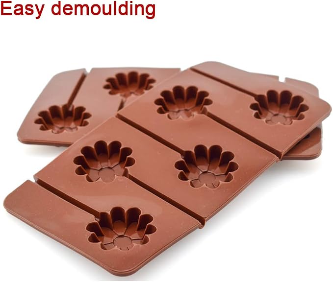 3PCS Sunflower Shape Mold 5 Holes Chocolate Cake Candy Ice Cream Tool - Image 5