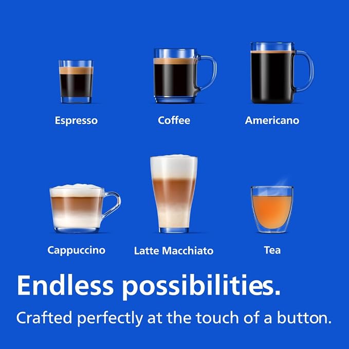 Philips 3200 Series Fully Automatic Espresso Machine, LatteGo Milk Frother, 5 Coffee Varieties, Intuitive Touch Display, 100% Ceramic Grinder, AquaClean Filter, My Coffee Choice, Black (EP3241/54) - Image 2