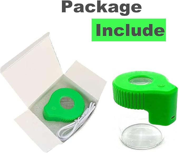 Led Transparent Glass Seal Storage Jar, Light-Up Magnifying Ornamental Glass Bottle（Green） - Image 3