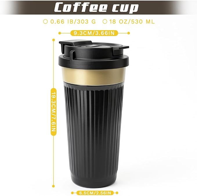 Vacuum Insulated Stainless Steel Travel Coffee Mug,Leak Proof Cup with Lid | 304 stainless steel mug with vacuum insulation, leak proof lid, silicone grip and car cup holder friendly design - Image 5