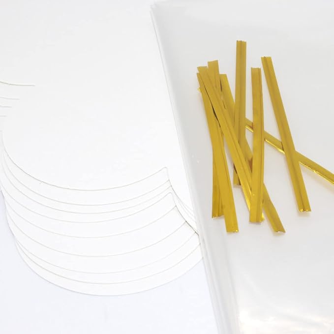 Clear Food Storage Bags for Toast Bread Cookies Candy Chocolate Cake Bakery Gift Packaging Cake Tray and Ribbon, 20 Pack - Image 2