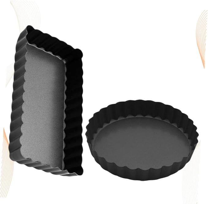 DECHOUS 2pcs Non-stick Tart and Pizza Baking Molds Live Bottom Cake Tray for Home Kitchen Rectangular Round Bakeware - Image 4