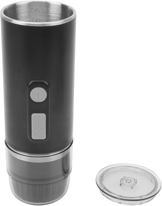 Semme Portable Coffee Maker Rechargeable Electric Coffee Machine for Camping Travel Office 2 in Compatible with Ground Capsules 110ml 800mAh Battery Lightweight by Semme