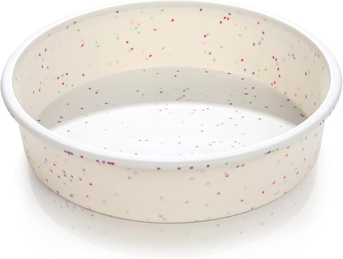 Vinino 8 Inch Round Cake Pan, Silicone Mold with Stainless Steel Frame | Perfect for Cheesecake, Layer Cakes & Desserts, Nonstick Surface, Easy Release and Cleanup by VININO