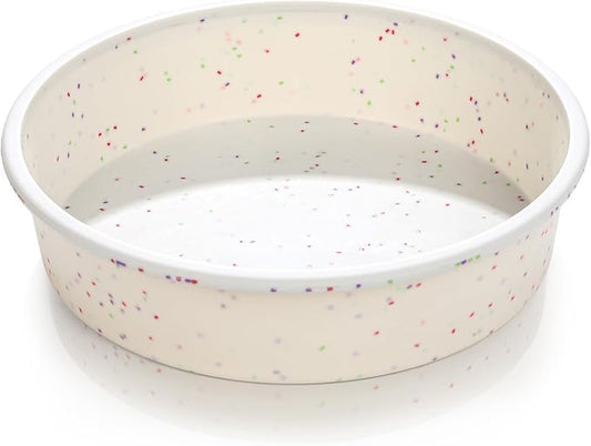 Vinino 8 Inch Round Cake Pan, Silicone Mold with Stainless Steel Frame | Perfect for Cheesecake, Layer Cakes & Desserts, Nonstick Surface, Easy Release and Cleanup by VININO