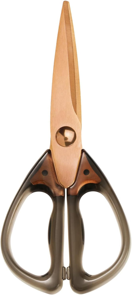 Kitchen Scissors All Purpose, ARCHIKING Kitchen Shears Cooking Scissor, Meat&Poultry Shears,Acrylic Handle Stainless Steel Utility Scissors with Comfort Grip Everyday Use (Brown) by ARCHIKING