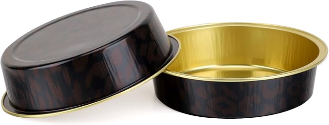 Beasea 100 Pack 4” Mini Pans with Lids, 8oz Disposable Aluminum Baking Foil Tins Round Small Dark Red Spot Container for Individual Cupcake Dessert Muffin Ramekin Cheesecake Quiche Oven Dishes - Image 6