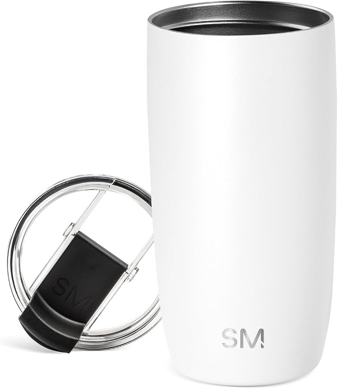Simple Modern Travel Coffee Mug with Lid | 16oz | White | Voyager Coffee Cup, Coffee Tumbler for Hot & Iced Drinks | Insulated Stainless Steel Travel Mug | Winter White by Unknown