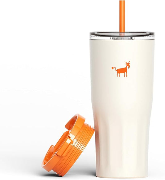 CHEERFUL GOAT Ceramic Lined Coffee Travel Mug – Stainless Steel Travel Coffee Tumbler with Ceramic Liner, with lid, 21 OZ Cup for Hot and Cold Water Coffee at Home, Office, or On the Go (White) by CheerfulGoat