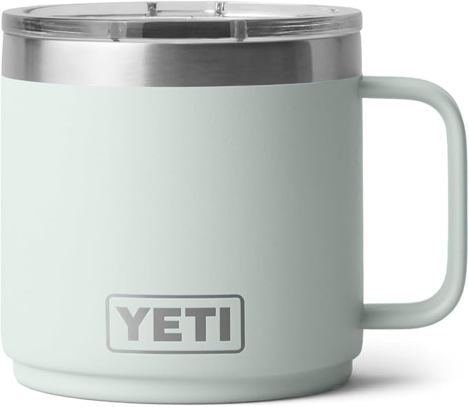 YETI Rambler 14 oz Ceramic Lined Stackable Mug, Vacuum Insulated, Stainless Steel with MagSlider Lid, Ridgeline by YETI