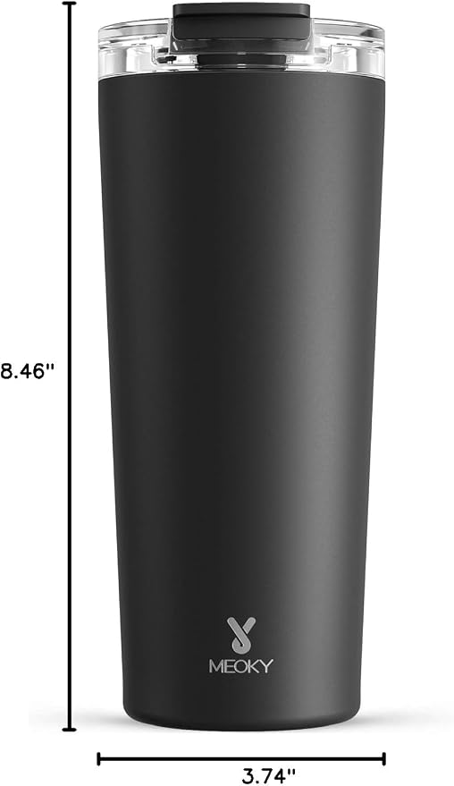 Meoky 24 oz Insulated Travel Coffee Mug: Leak Proof Lid, Night | Stainless Steel Coffee Tumbler, Keeps Hot for 8 Hours or Cold for 24 Hours, Fits in Car Cup Holder, BPA Free - Image 9