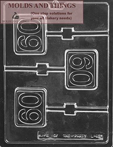 Happy 60th Birthday Chocolate Candy Mold, Chocolate Mold for 60TH Birthday Party Favors, Desserts, Cake & Pastry Decorations by MOLDS+AND+THINGS