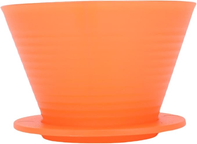 POCREATION Pour Over Coffee Maker Manual Coffee Brewer Hand Drip Coffee Maker Flat Bottom Coffee Dripper with Detachable Design for Home Restaurant Office Use (Orange)