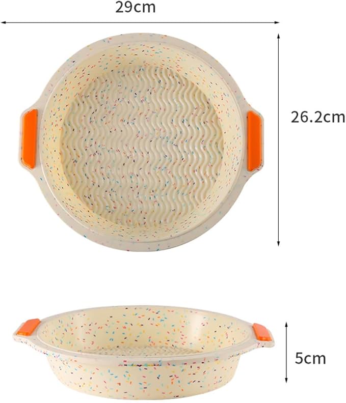 Healeved Silicone Baking Mold round Cake Tray Thickened Non-stick Colorful Dots with Handles Bakeware for Home Kitchen Baking - Image 2