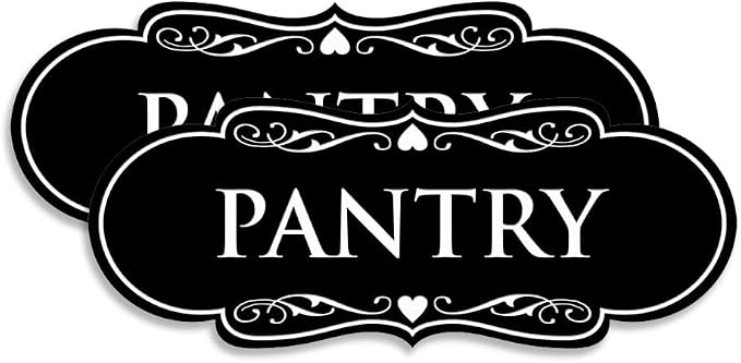 Designer Pantry Sign (Black) - Small (2 Pack) by SignsByLITA