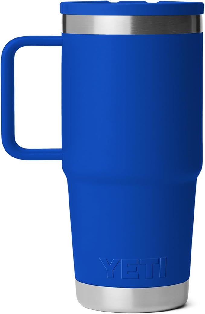 YETI Rambler 20 oz Travel Mug with Flip Straw Lid – Stainless Steel, Vacuum Insulated, Leakproof, Cup Holder Friendly, Royal Blue - Image 5