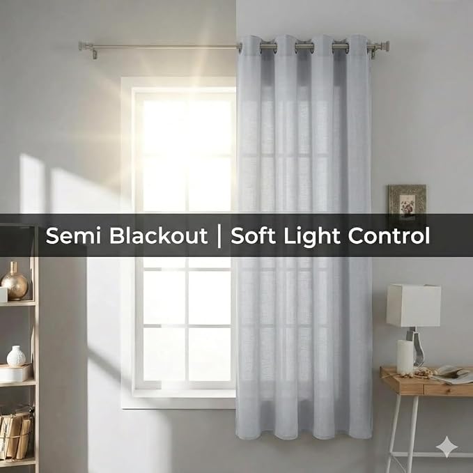 Urban Villa Cotton Grommet Curtains 42x84 (2 Panels) White - Image 6