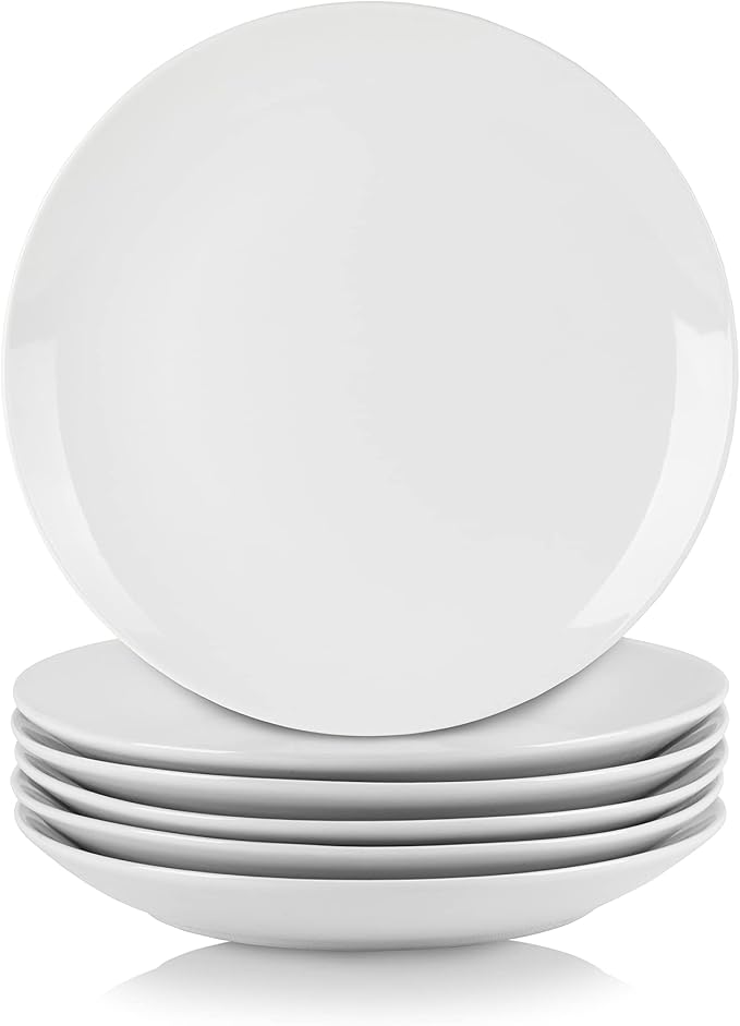 10 Strawberry Street Simply White 7.5" Coupe Salad Plate, Set of 6 by 10StrawberryStreet