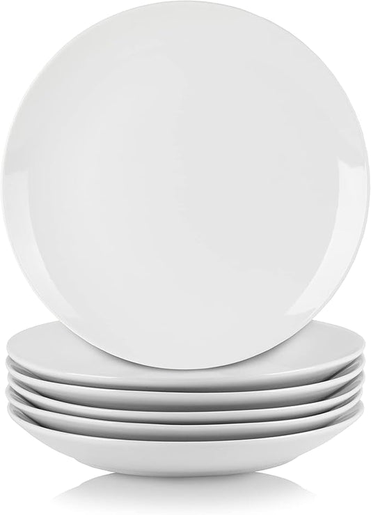 10 Strawberry Street Simply White 7.5" Coupe Salad Plate, Set of 6 by 10StrawberryStreet